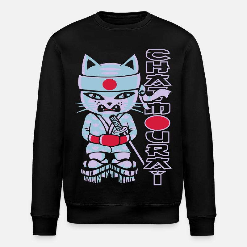Chat mouraï flex - Stanley/Stella Unisex Bio-Sweatshirt ROLLER - Schwarz