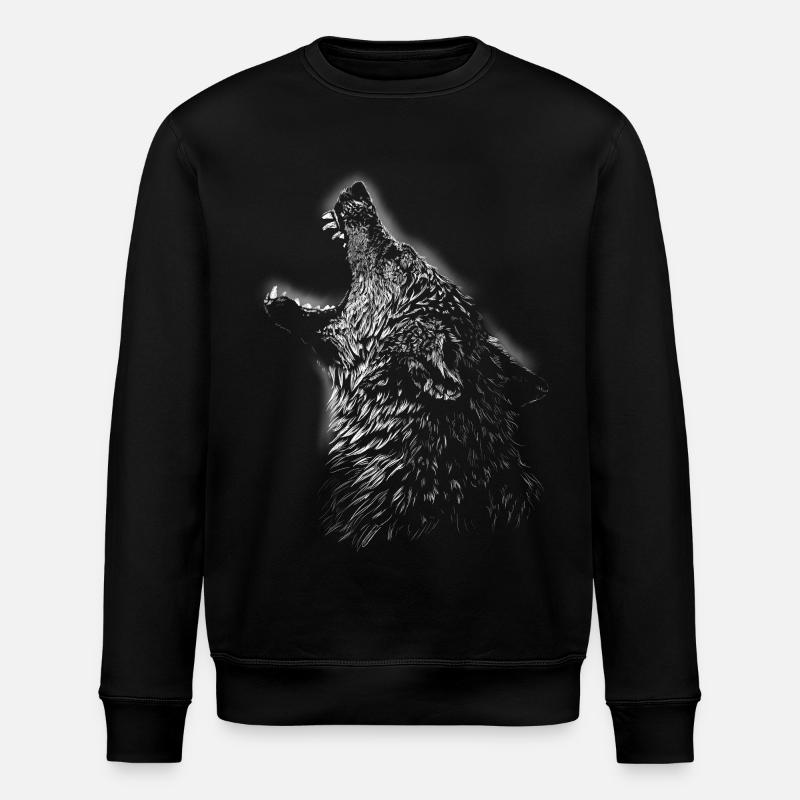 wolf - Stanley/Stella ROLLER Unisex Organic Sweatshirt - black