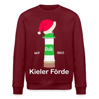 Weihnachten, Leuchtturm Bülk, Kieler Förde, Ostsee - Stanley/Stella Unisex Bio-Sweatshirt ROLLER - Burgunderrot - Vorne - Nik (191cm)