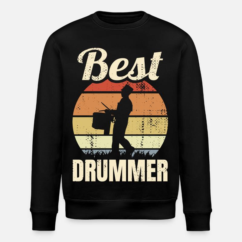 Best Drummer - Stanley/Stella ROLLER Unisex Organic Sweatshirt - black
