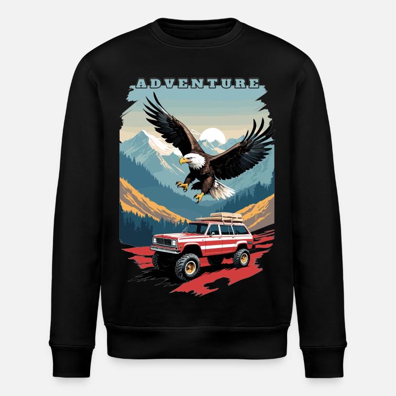 Abenteuerreise USA - Stanley/Stella Unisex Bio-Sweatshirt ROLLER - Schwarz