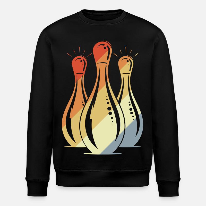 Bowling Grafik Retro Look - Stanley/Stella Unisex Bio-Sweatshirt ROLLER - Schwarz