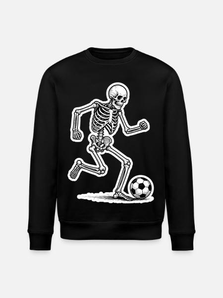 Skeleton Soccer Player - Stanley/Stella ROLLER Unisex Organic Sweatshirt - black
