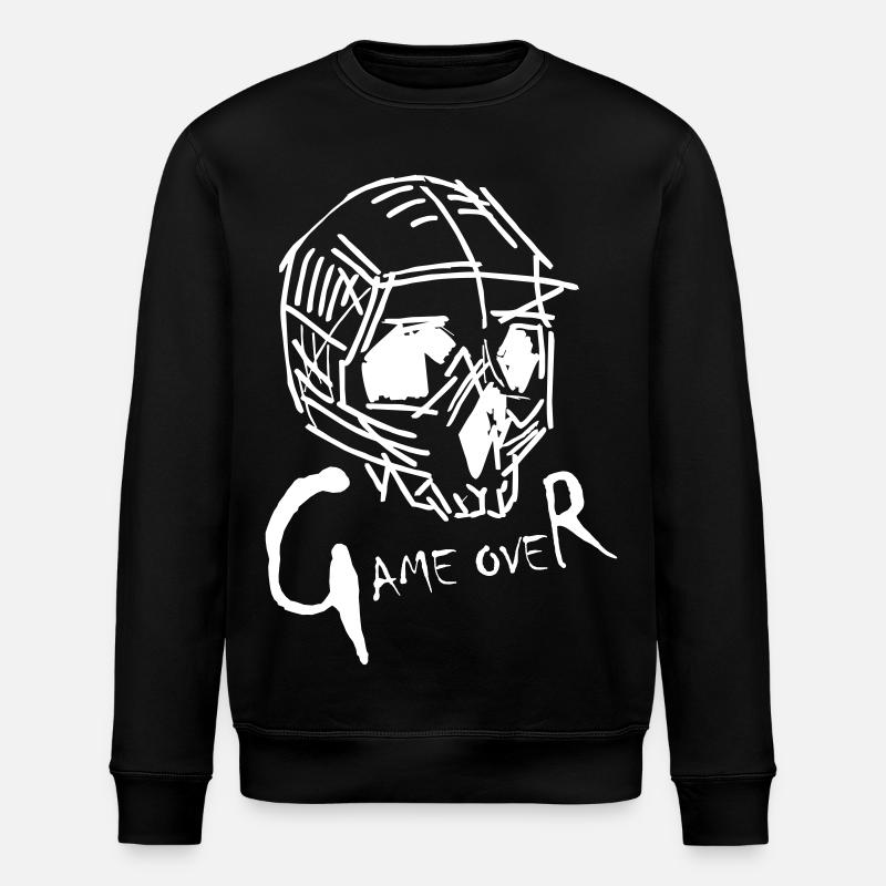 Game Over in white - Stanley/Stella ROLLER Unisex Organic Sweatshirt - black