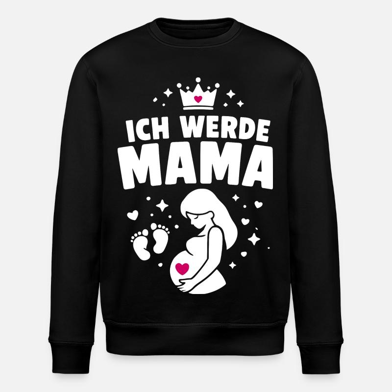 Ich werde Mama - Mutterschaft - Stanley/Stella Unisex Bio-Sweatshirt ROLLER - Schwarz