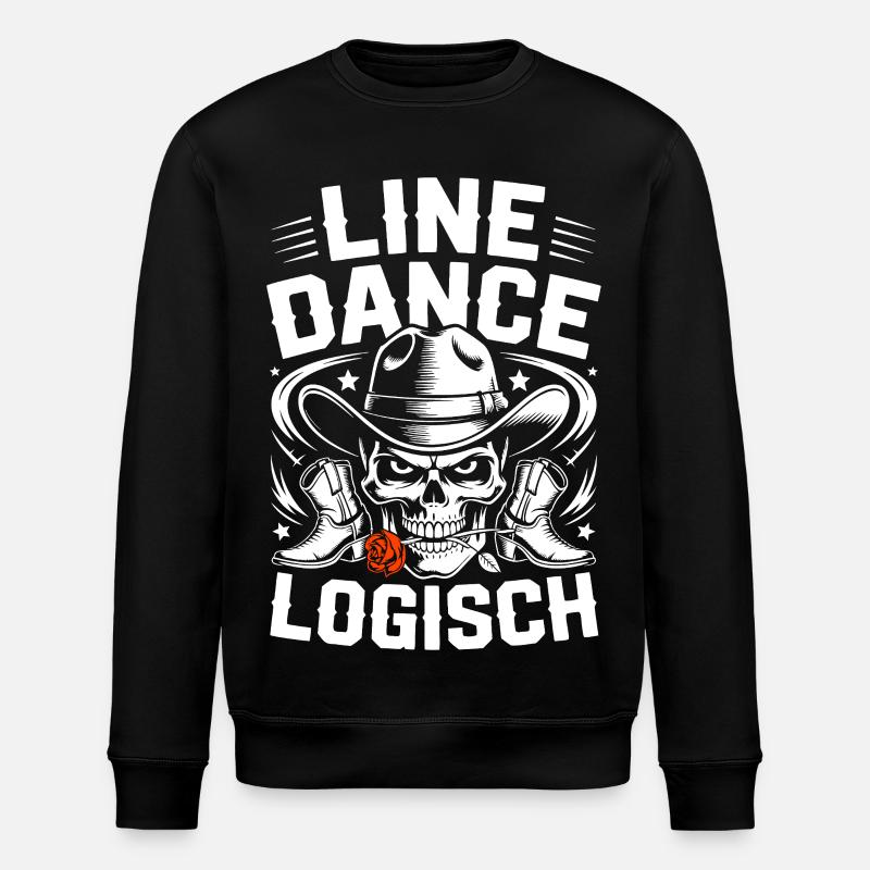 Line Dance Logical Skull - Stanley/Stella ROLLER Unisex Organic Sweatshirt - black