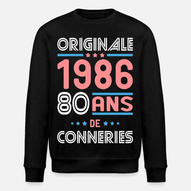 Original – 1986 – 40 Jahre - Stanley/Stella Unisex Bio-Sweatshirt ROLLER - Schwarz