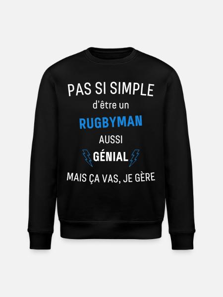 Awesome Rugby Player - Stanley/Stella ROLLER Unisex Organic Sweatshirt - black