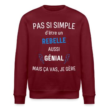 Großartiger Rebell - Stanley/Stella Unisex Bio-Sweatshirt ROLLER - Burgunderrot - Vorne - Nik (191cm)