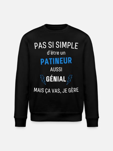 Awesome Skater T-Shirt - Stanley/Stella ROLLER Unisex Organic Sweatshirt - black