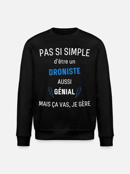 Awesome Dron Player - Stanley/Stella ROLLER Unisex Organic Sweatshirt - black
