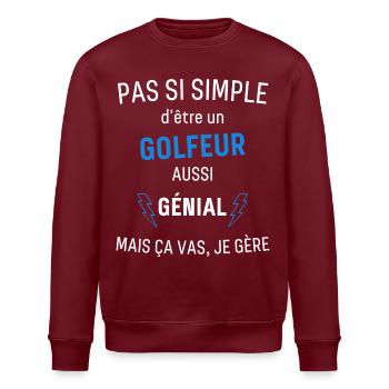 Großartiger Golfer - Stanley/Stella Unisex Bio-Sweatshirt ROLLER - Burgunderrot - Vorne - Nik (191cm)