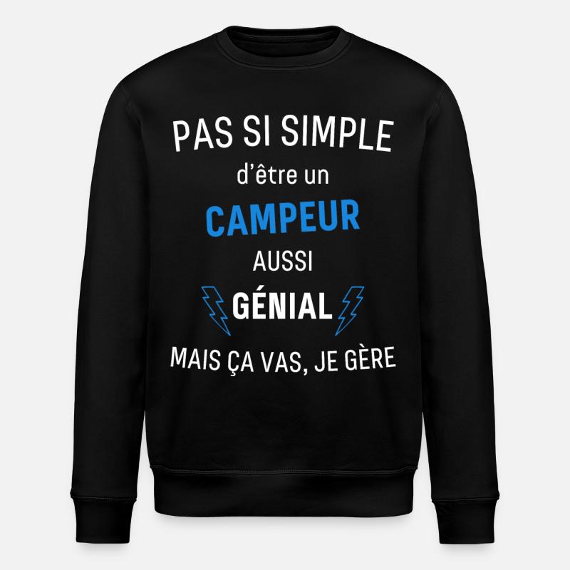 Campeur Génial - Sweat bio ROLLER Stanley/Stella Unisexe - noir