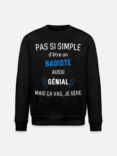 Badiste Awesome - Stanley/Stella Unisex Bio-Sweatshirt ROLLER - Schwarz
