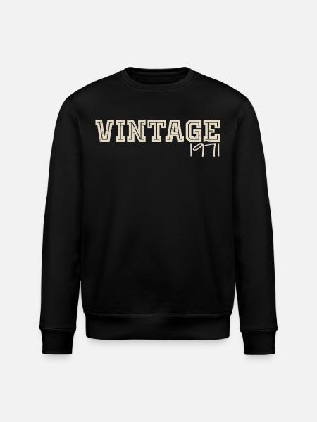 Vintage 1971 Original 1971 Retro 1971 Gift 1971 - Stanley/Stella ROLLER Unisex Organic Sweatshirt - black