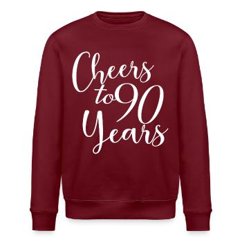 Prost auf 90 Jahre 90. Geburtstag - Stanley/Stella Unisex Bio-Sweatshirt ROLLER - Burgunderrot - Vorne - Nik (191cm)