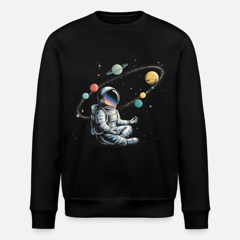 Astronaut Meditation Weltraum Planeten Umlaufbahn - Stanley/Stella Unisex Bio-Sweatshirt ROLLER - Schwarz