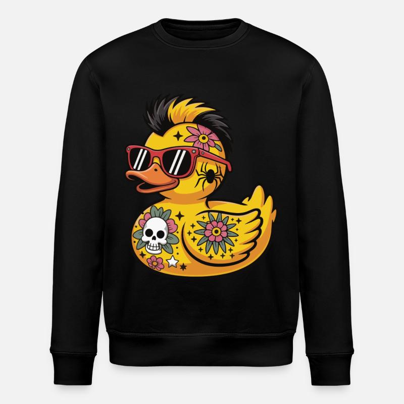 Tätowierte Gummiente im Punk-Stil Accessoires - Stanley/Stella Unisex Bio-Sweatshirt ROLLER - Schwarz