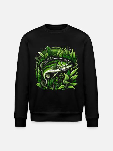 Bass Fish - Stanley/Stella ROLLER Unisex Organic Sweatshirt - black