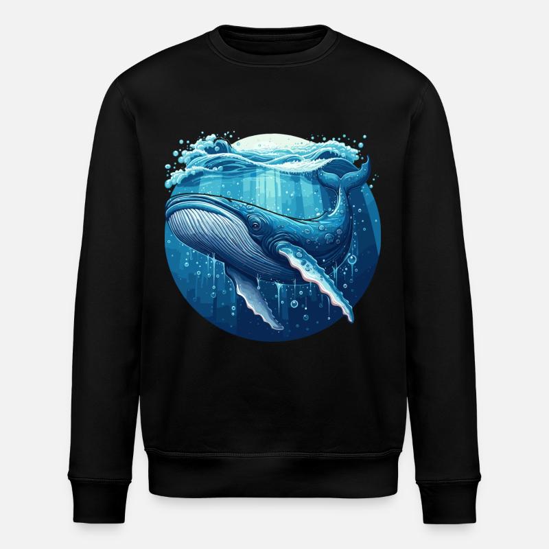 Blue Whale - Stanley/Stella ROLLER Unisex Organic Sweatshirt - black