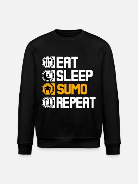 Eat Sleep Sumo Repeat - Stanley/Stella ROLLER Unisex Organic Sweatshirt - black
