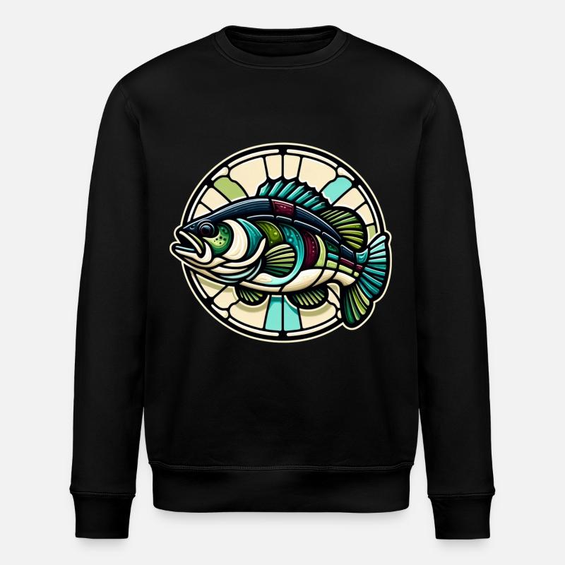 Bassfisch - Stanley/Stella Unisex Bio-Sweatshirt ROLLER - Schwarz
