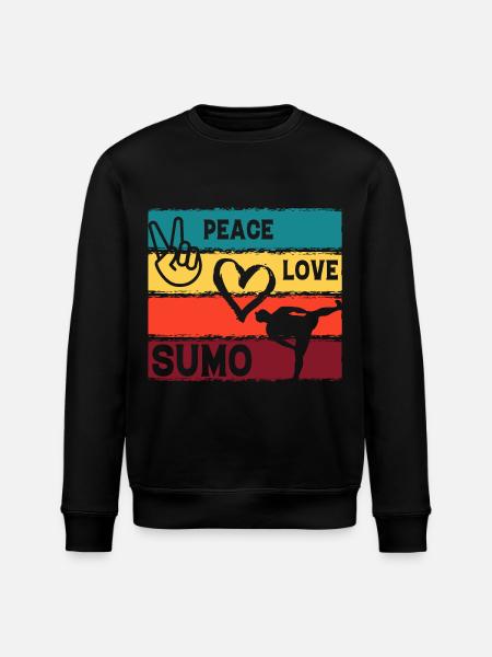 Peace Love Sumo - Stanley/Stella ROLLER Unisex Organic Sweatshirt - black