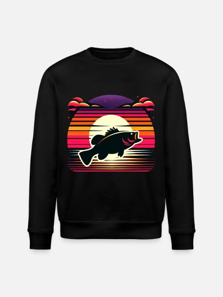Bass Fish - Stanley/Stella ROLLER Unisex Organic Sweatshirt - black
