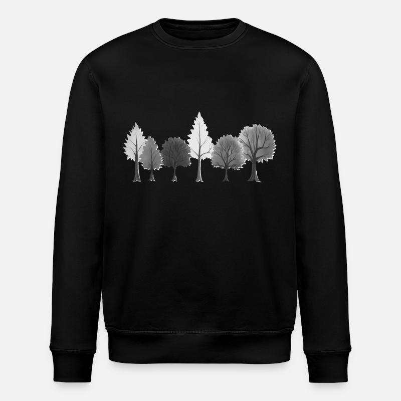 Wald Bäume schwarzweiss - Stanley/Stella Unisex Bio-Sweatshirt ROLLER - Schwarz