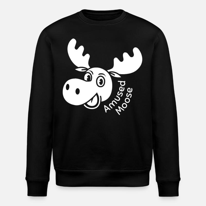 Amüsierter Elch - Stanley/Stella Unisex Bio-Sweatshirt ROLLER - Schwarz