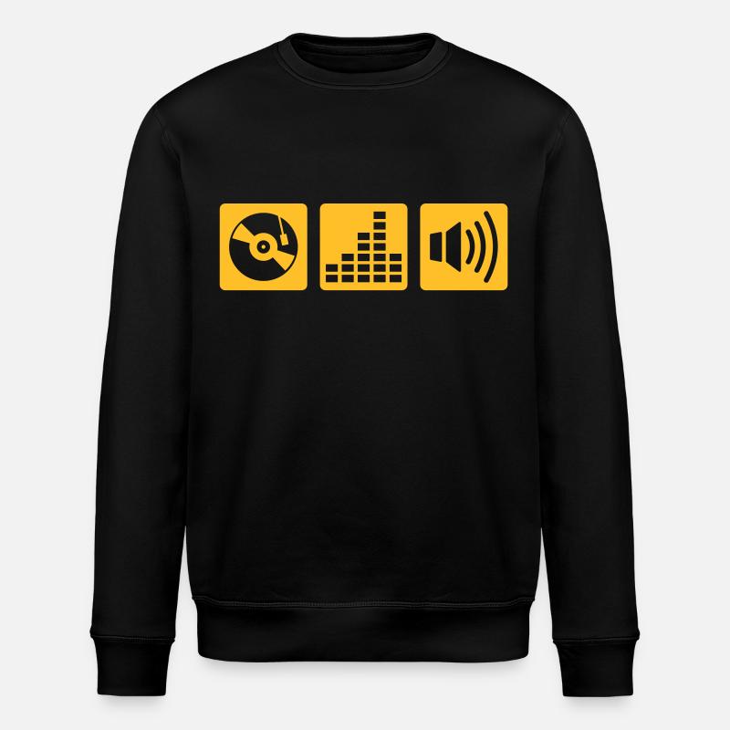 DJ - music - beat - Stanley/Stella ROLLER Unisex Organic Sweatshirt - black
