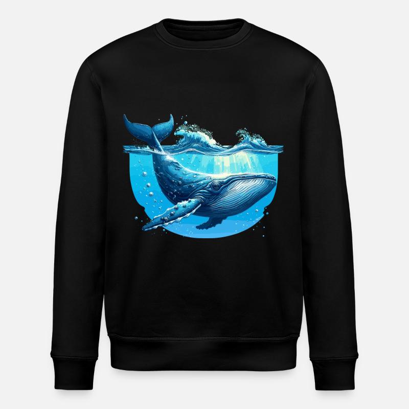 Baleine bleue - Sweat bio ROLLER Stanley/Stella Unisexe - noir