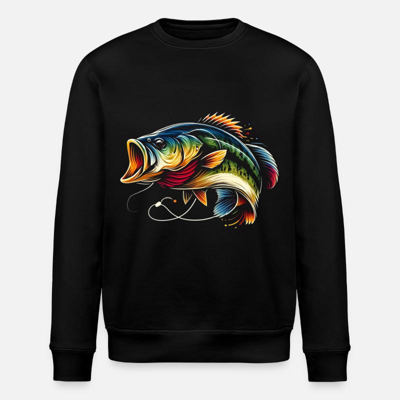 Bassfisch - Stanley/Stella Unisex Bio-Sweatshirt ROLLER - Schwarz