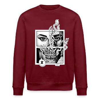Stranger end - Stanley/Stella Unisex Bio-Sweatshirt ROLLER - Burgunderrot - Vorne - Nik (191cm)
