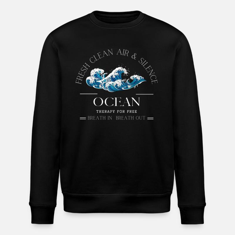 Ozean Wellen Entspannung Geschenk - Stanley/Stella Unisex Bio-Sweatshirt ROLLER - Schwarz
