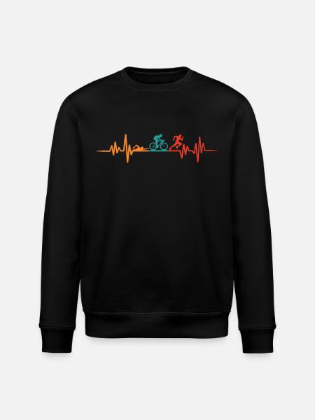 Triathlon retro heartbeat triathlete triathlete - Stanley/Stella ROLLER Unisex Organic Sweatshirt - black