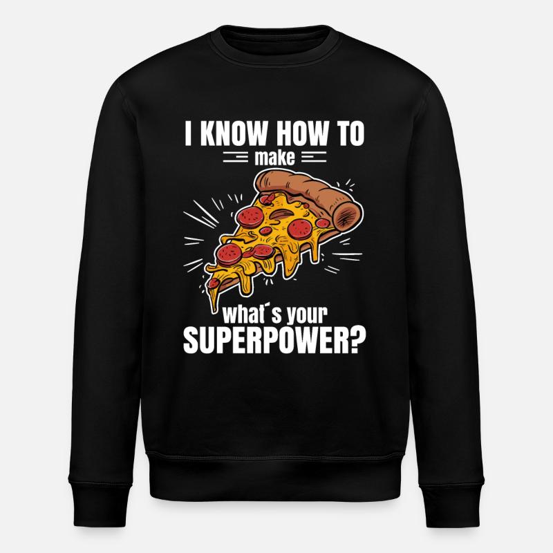 Funny pizza design - Stanley/Stella ROLLER Unisex Organic Sweatshirt - black
