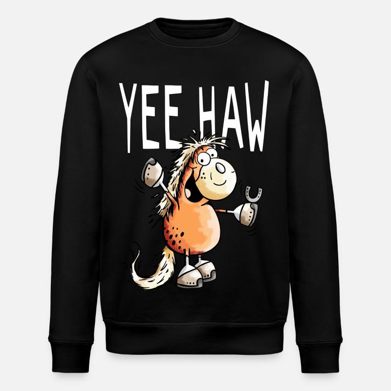 Yee Haw Cheval - Cheveaux - Comique - Sweat bio ROLLER Stanley/Stella Unisexe - noir