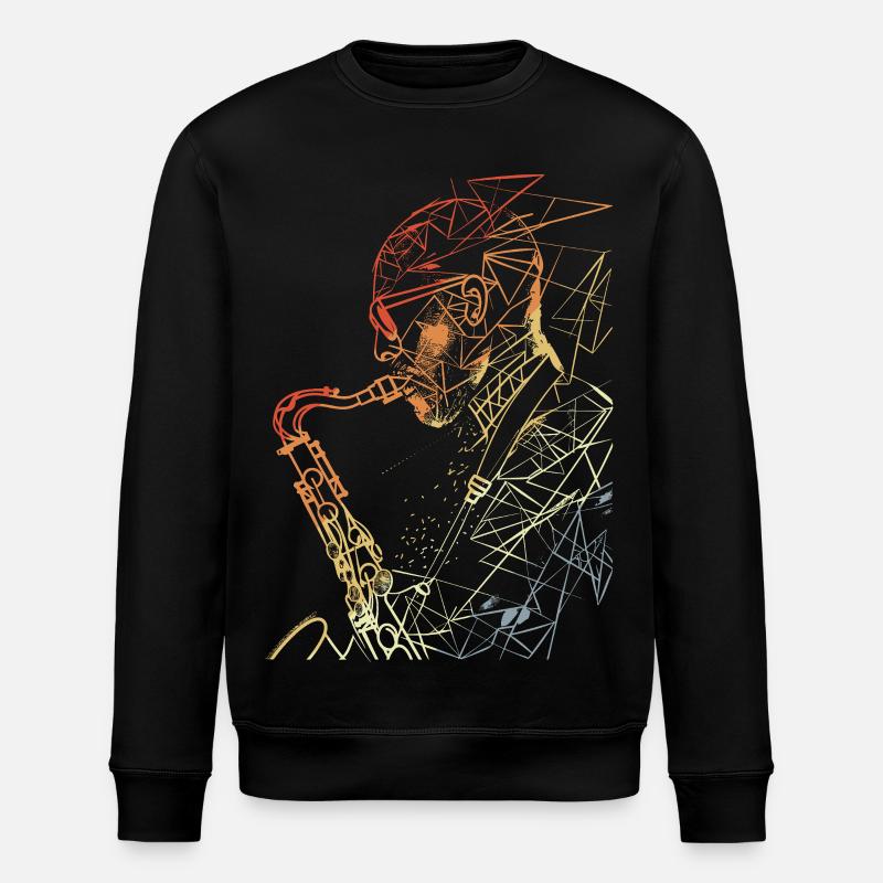 Saxophonist Retro - Stanley/Stella Unisex Bio-Sweatshirt ROLLER - Schwarz
