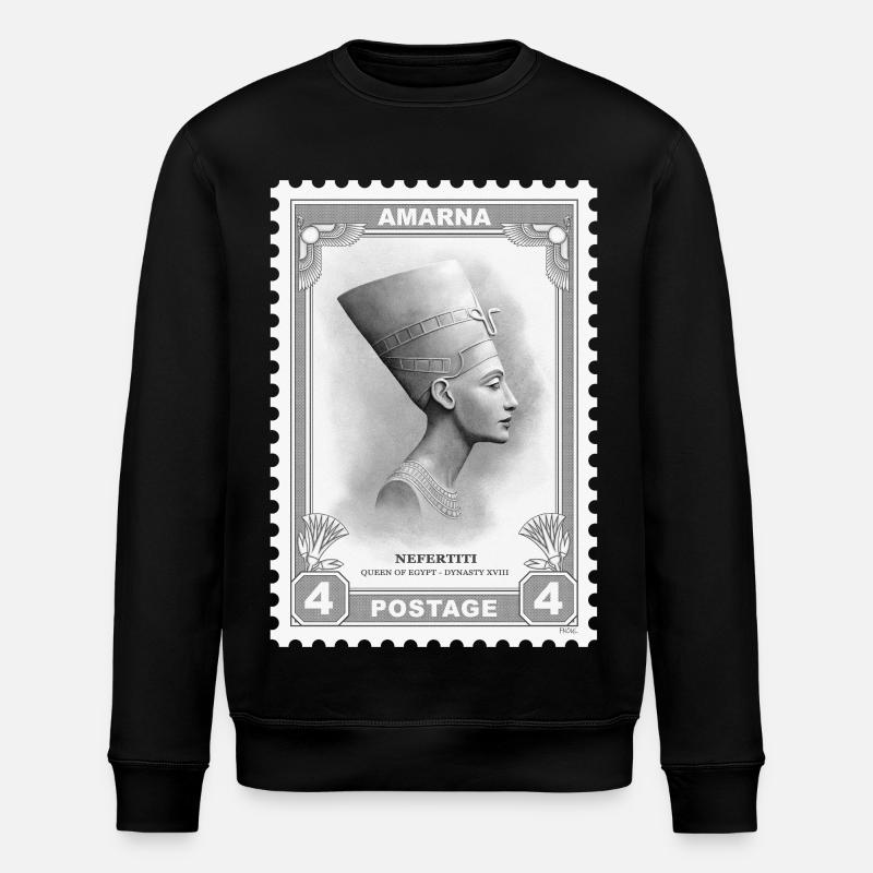 Nefertiti Stamp - Stanley/Stella ROLLER Unisex Organic Sweatshirt - black