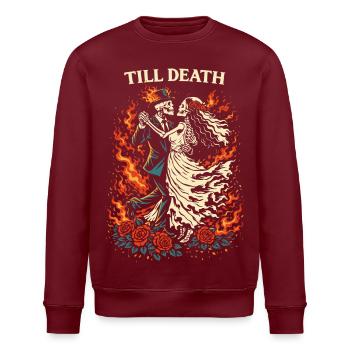 Till Death – Dark Valentine Skeleton Dance - Stanley/Stella ROLLER Unisex Organic Sweatshirt - burgundy - Front - Nik (191cm)