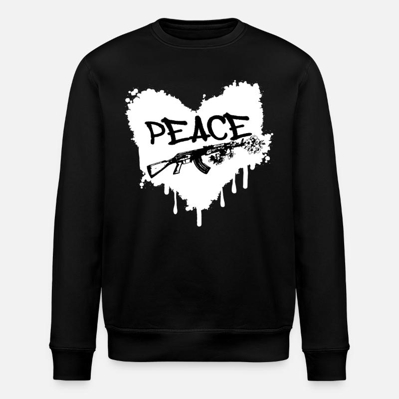 Frieden Gewehr Blüten Graffiti - Stanley/Stella Unisex Bio-Sweatshirt ROLLER - Schwarz