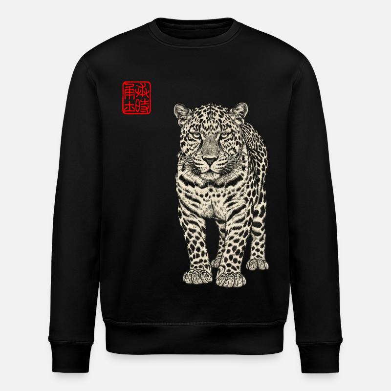 Leopard Asian - Stanley/Stella ROLLER Unisex Organic Sweatshirt - black