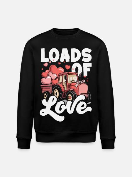Retro Heart Valentine's Day Design Love - Stanley/Stella ROLLER Unisex Organic Sweatshirt - black