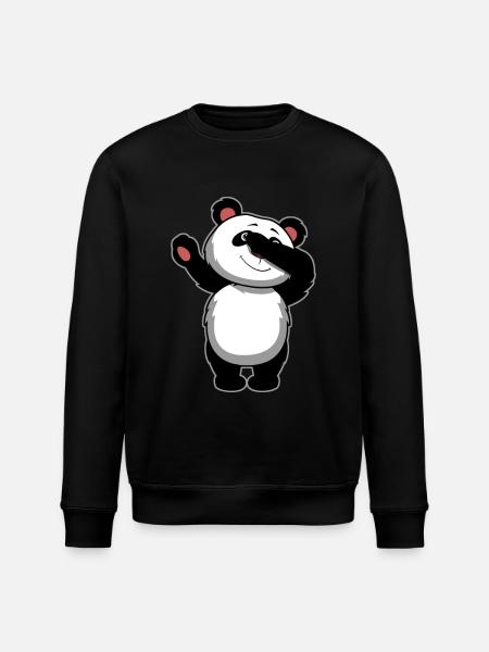 Dabbing Panda Bear - Dab Panda - Stanley/Stella ROLLER Unisex Organic Sweatshirt - black
