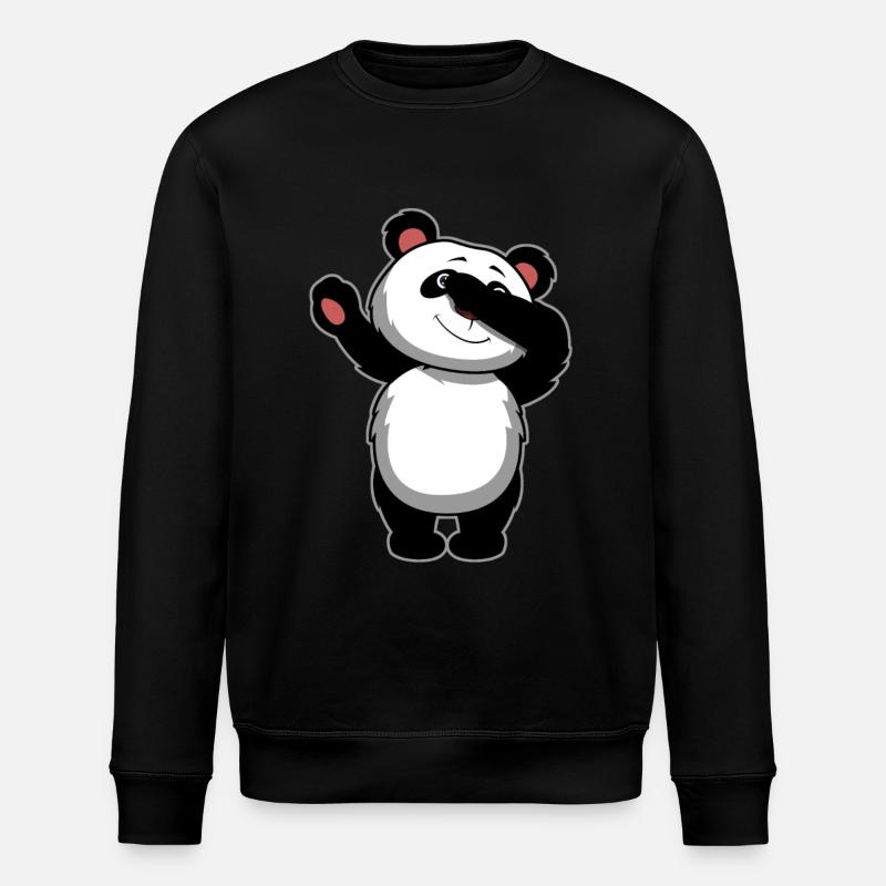 Dabbing Panda Bear - Dab Panda - Stanley/Stella ROLLER Unisex Organic Sweatshirt - black