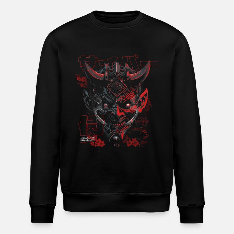 Cyber Samurai - Bushido Oni - Stanley/Stella Unisex Bio-Sweatshirt ROLLER - Schwarz