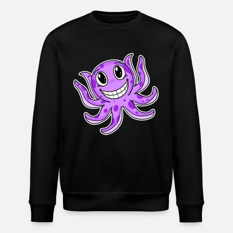 Octopus Squid - Stanley/Stella ROLLER Unisex Organic Sweatshirt - black