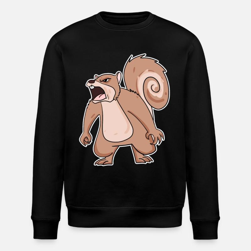 angry squirrel - Stanley/Stella ROLLER Unisex Organic Sweatshirt - black