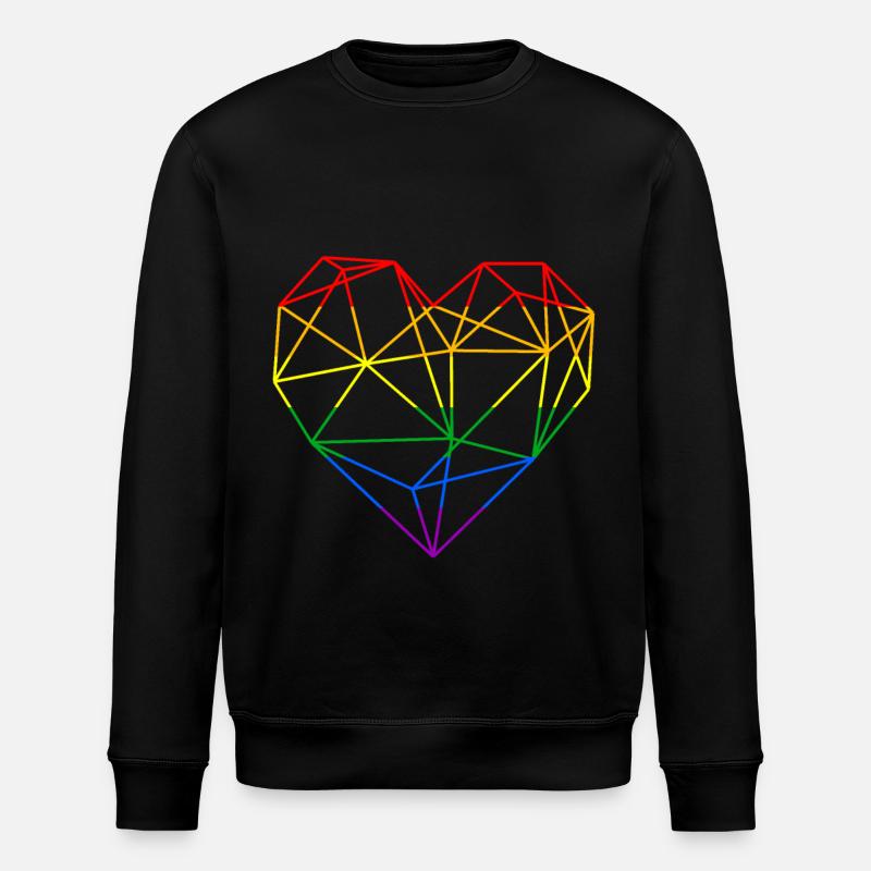 Polygon Coeur Arc-en-ciel Amour LGBT - Sweat bio ROLLER Stanley/Stella Unisexe - noir